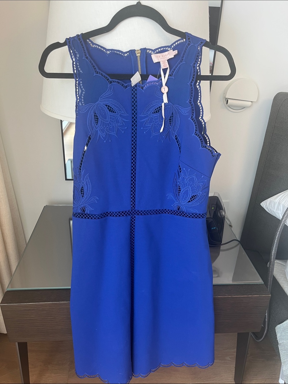 Ted Baker Cobalt Blue Lace-Trim Mini Dress